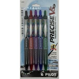 Pilot Precise V5 RT Deco Collection Premium Rolling Ball Pens Extra Fine  Colors